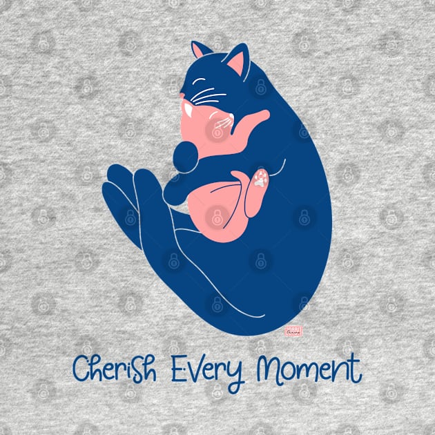 Cherish Every Moment | Cat Love (White) by Joabit Draws